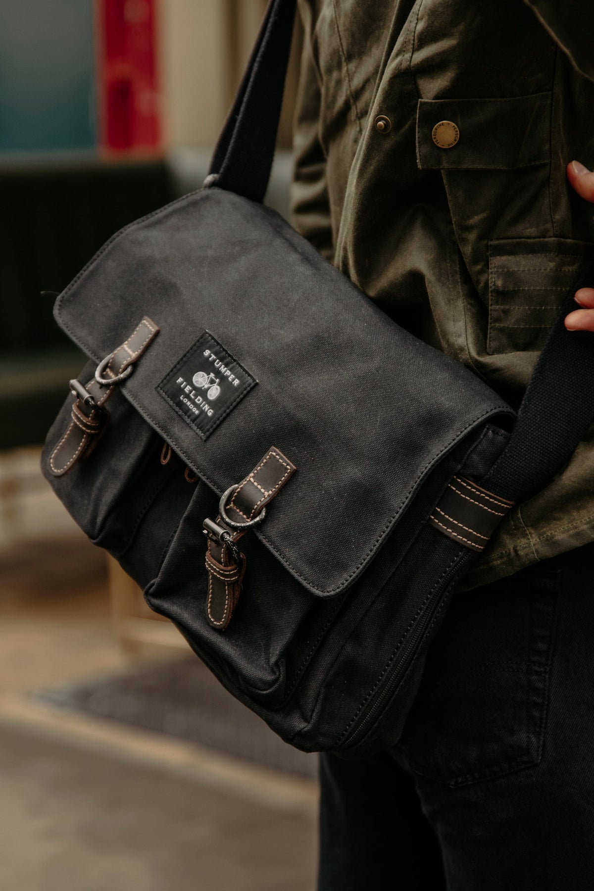The Cranbourne Black Label in Black – Field Bag in Waxed Canvas