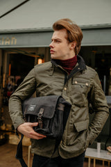 The Cranbourne Black Label in Black – Field Bag in Waxed Canvas