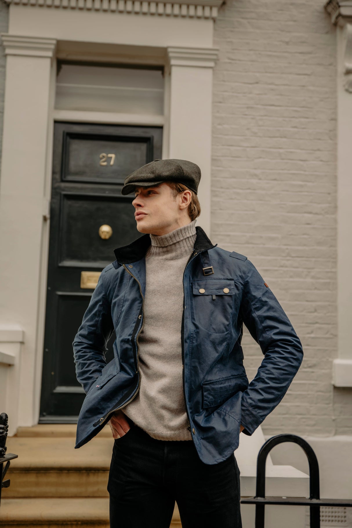 Bexley Waxed Cotton Jacket in Indigo Blue