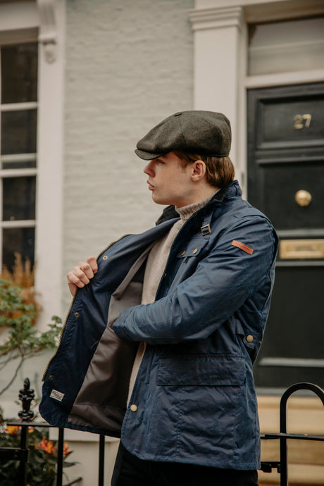 Bexley Waxed Cotton Jacket in Indigo Blue