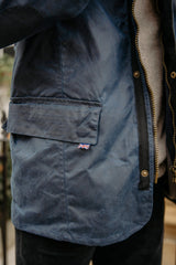 Bexley Waxed Cotton Jacket in Indigo Blue