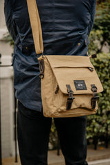The Loxley Black Label in Sand – Messenger Bag in Stonewashed Canvas