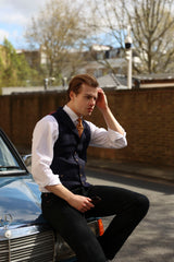Navy Tweed Waistcoat - The Walham