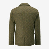 The Sutherland - Diamond Quilted Tweed Hacking Jacket - Brown/Khaki