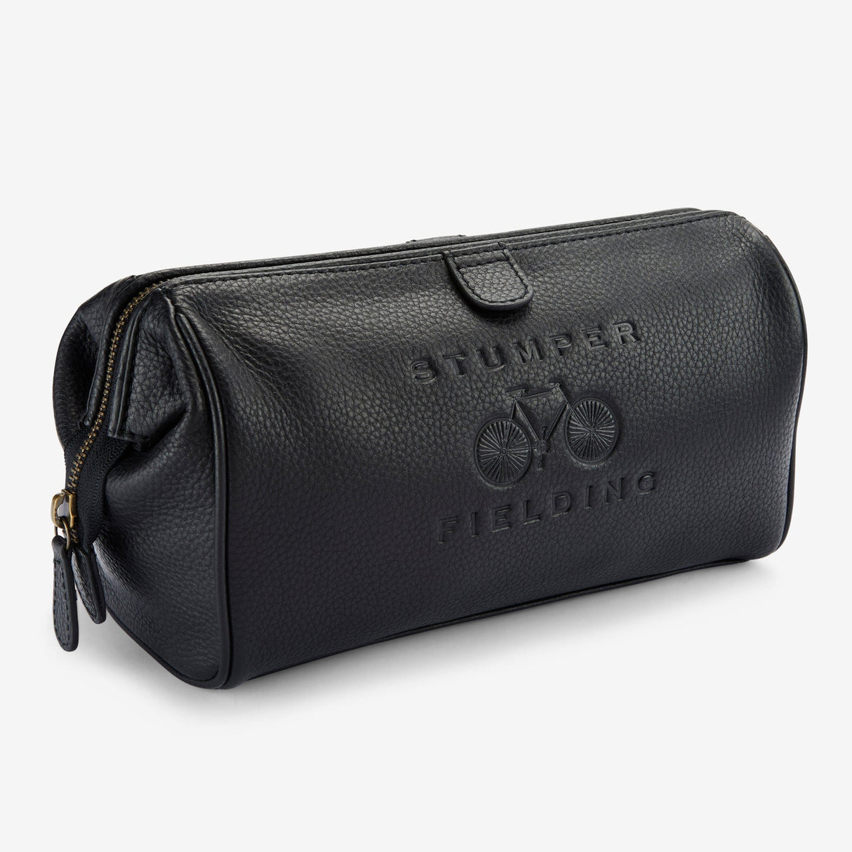 Stumper & Fielding Leather Wash Bag - Black