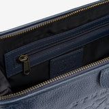 Stumper & Fielding Leather Washbag - Blue