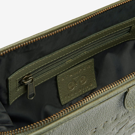 Stumper & Fielding Leather Wash Bag - Khaki