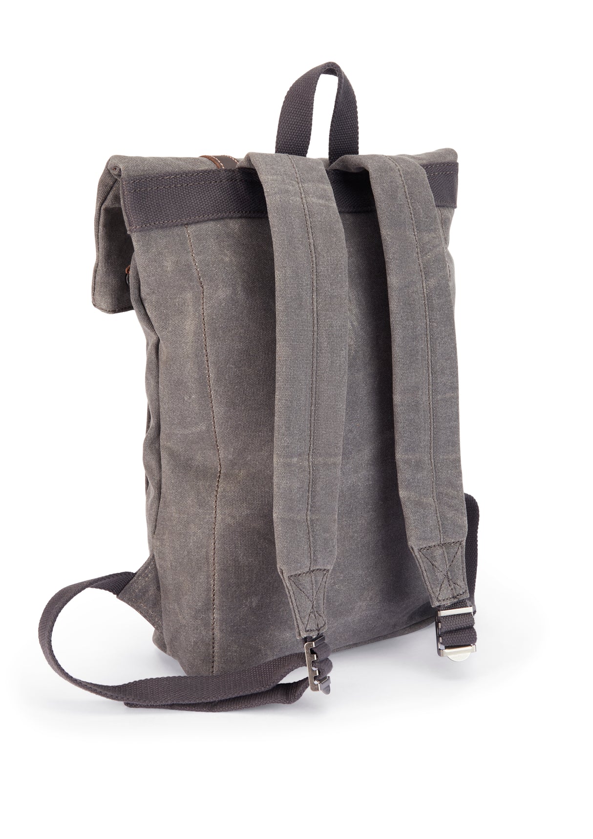 Small Grey Wax Cotton Rucksack - The Borden