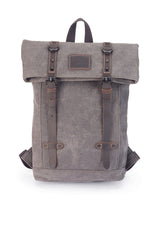 Small Grey Wax Cotton Rucksack - The Borden