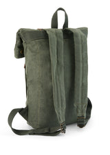 Small Green Wax Cotton Rucksack - The Borden