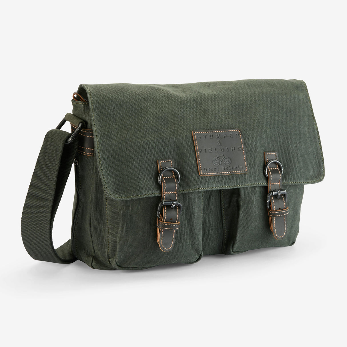 Heritage Canvas Green Messenger Bag - The Cranbourne