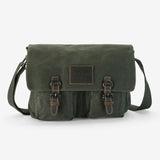 Heritage Canvas Green Messenger Bag - The Cranbourne