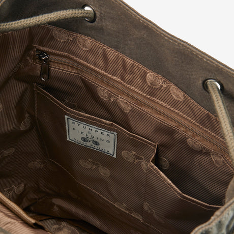 Waxed Cotton Khaki Backpack -The Fleet