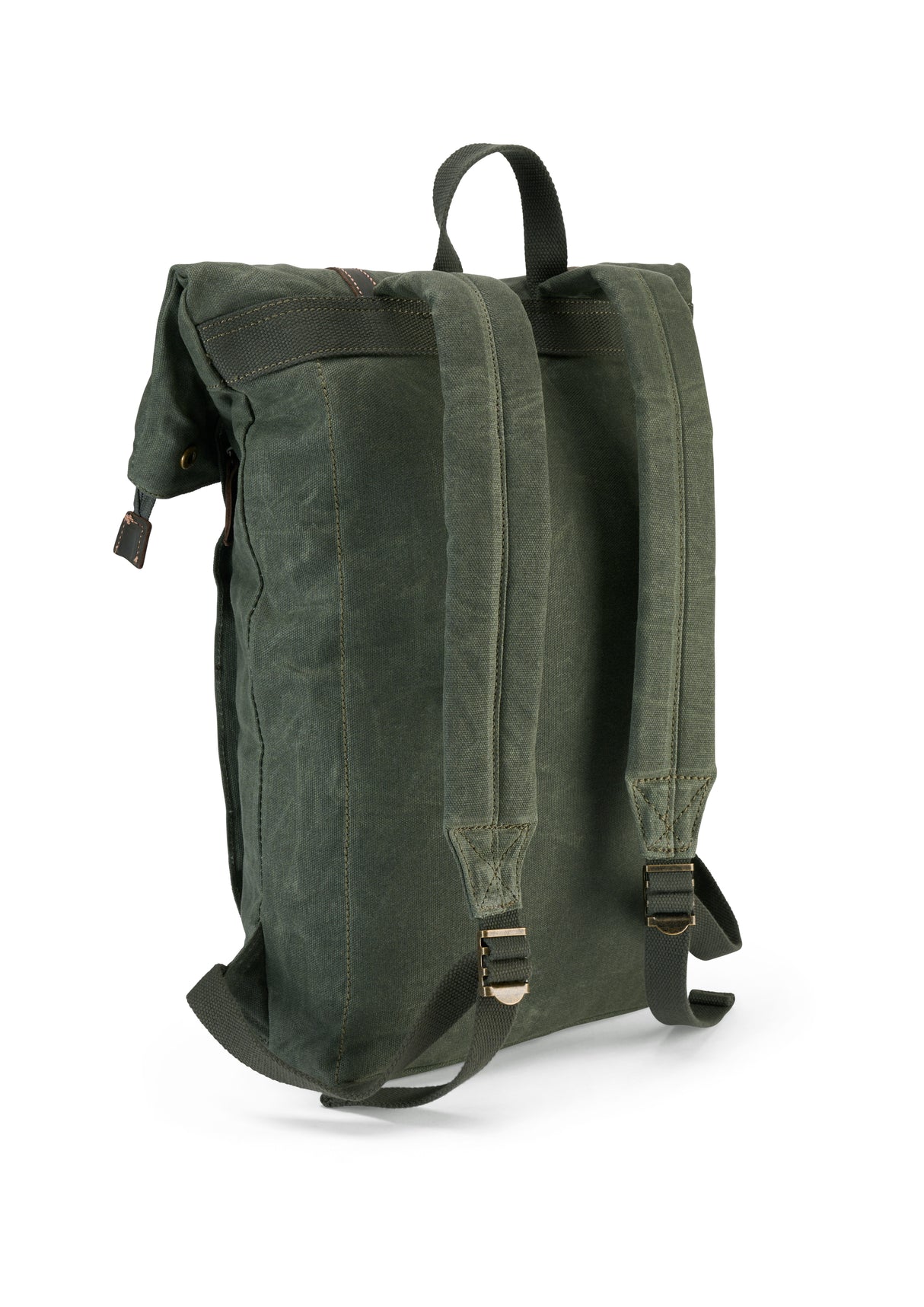 Large Green Wax Cotton Rucksack - The Borden