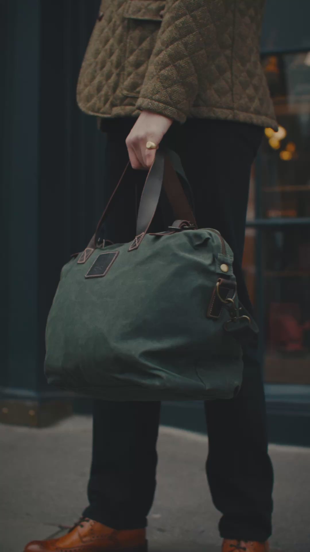 Wax Cotton Weekender - The Avondale - Green