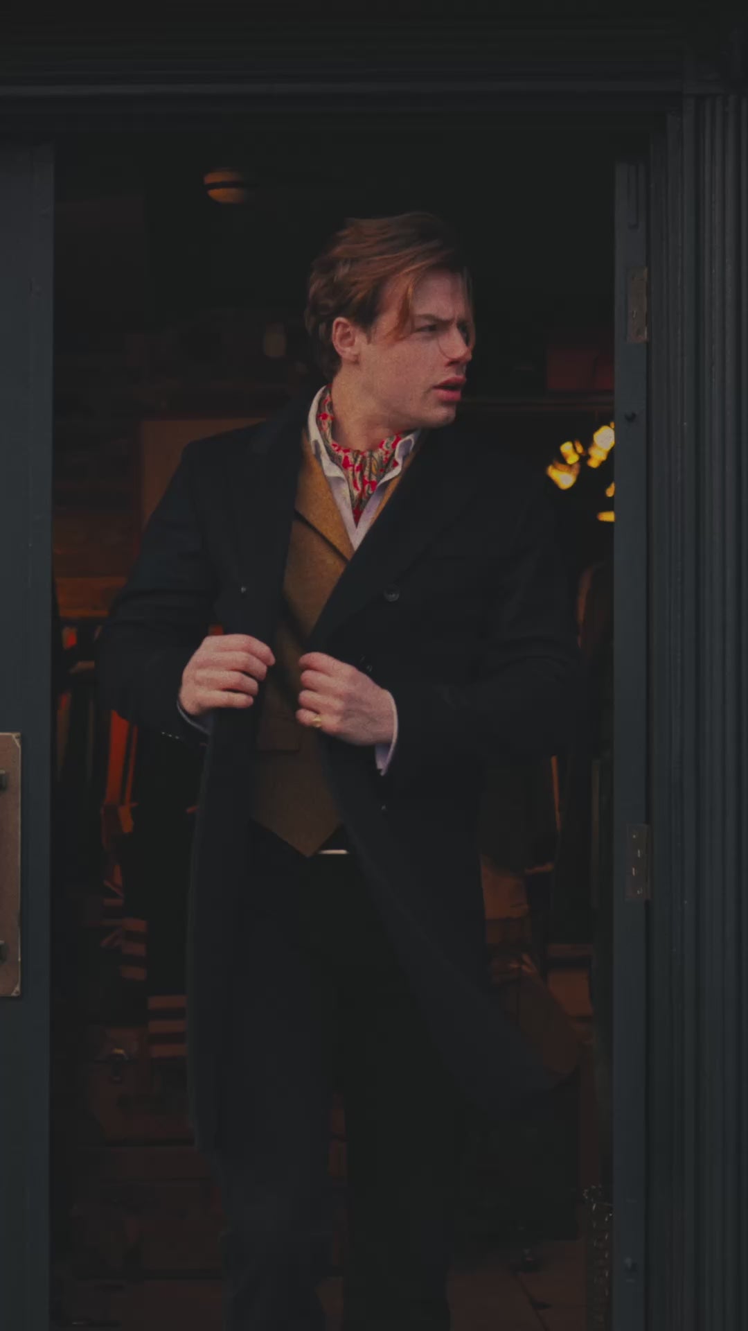 Navy Double Breasted Overcoat - The Legend