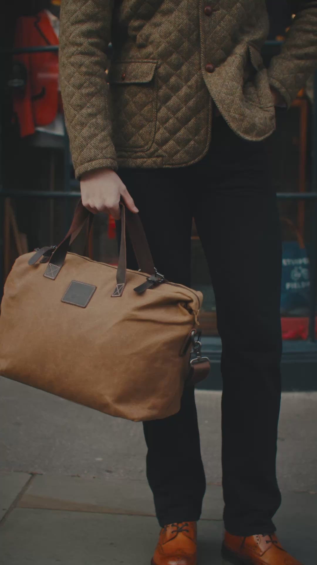 The Avondale - Wax Cotton Weekender Camel