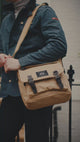 The Loxley Black Label in Sand – Messenger Bag in Stonewashed Canvas