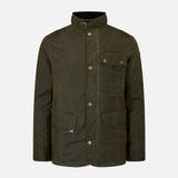 Bexley Waxed Cotton Jacket in Olive Green