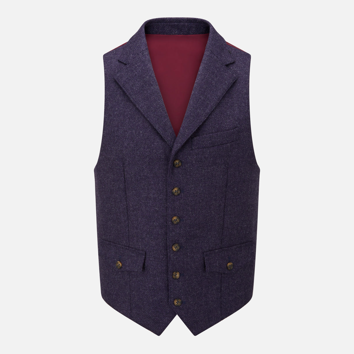 Plum Tweed Waistcoat - The Walham