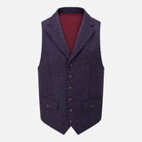 Plum Tweed Waistcoat - The Walham