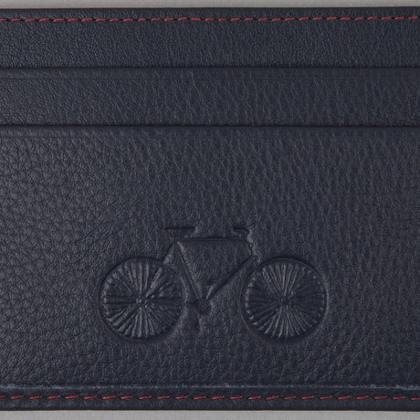 Blue with red stitching Stumper Leather Card Holder