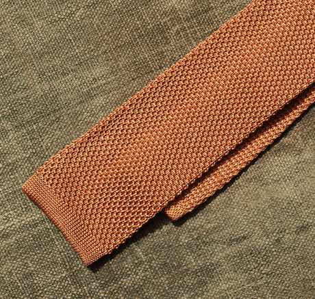 Gold silk tie