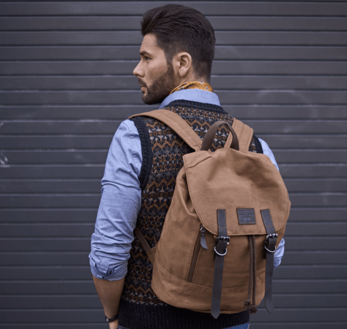 Wax Cotton Rucksack - The Fleet - Camel