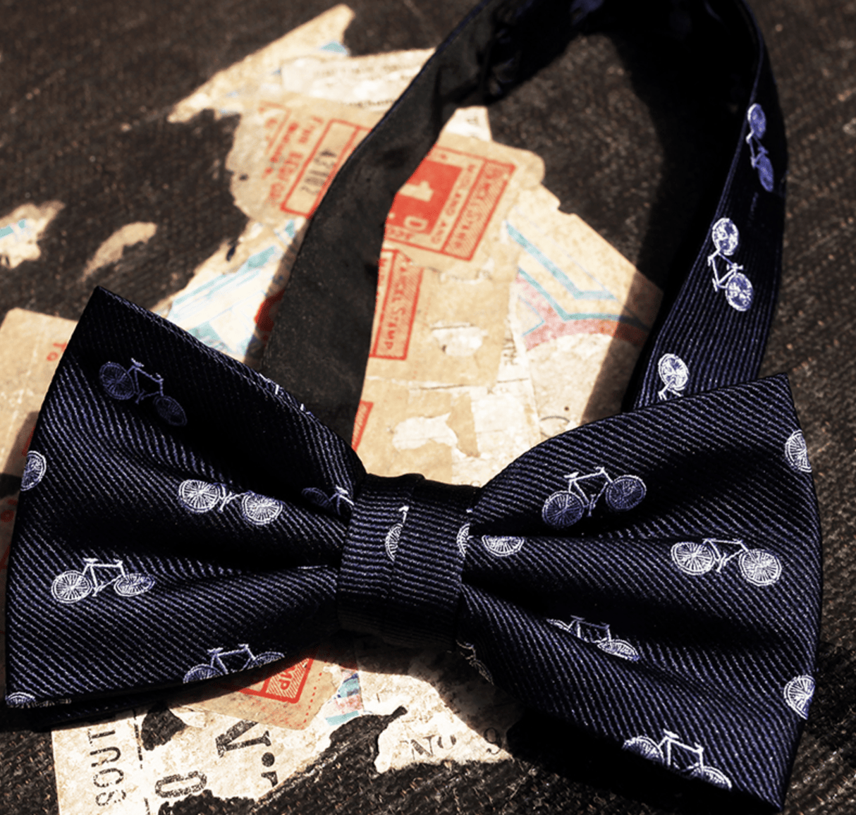 Silk Bow Tie - Bicycle Logo