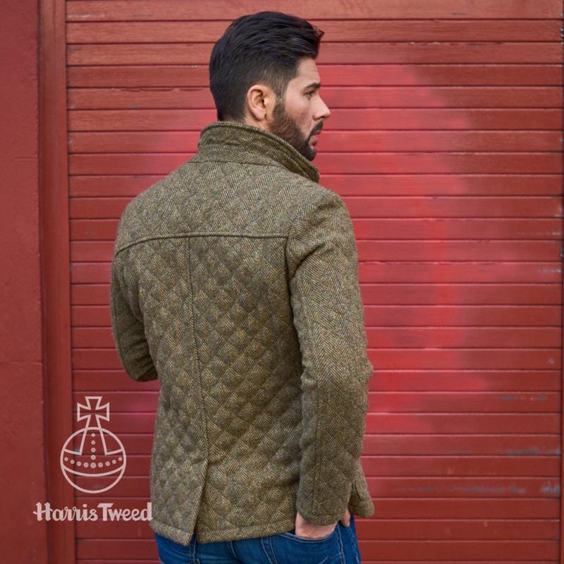 Harris tweed quilted jacket on sale