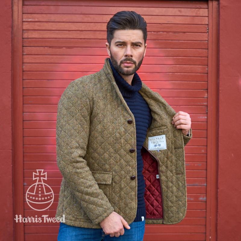 Mens Quilted Harris Tweed Jacket