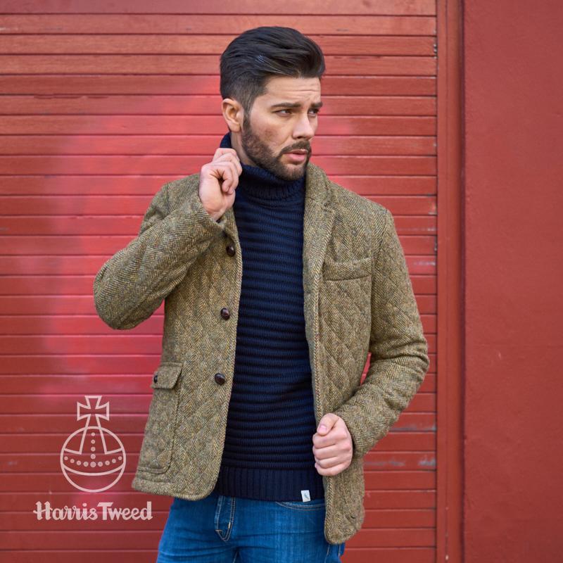 Harris tweed quilted jacket on sale