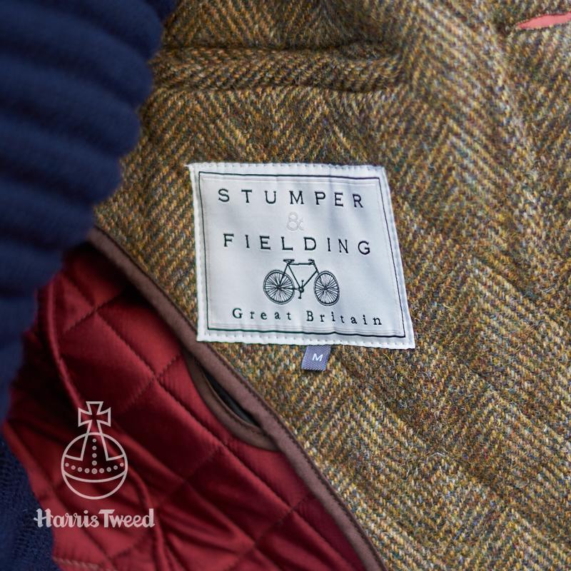 Mens Quilted Harris Tweed Jacket Close up