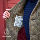 Mens Quilted Harris Tweed Jacket Close Up