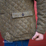 Mens Quilted Harris Tweed Jacket Close Up