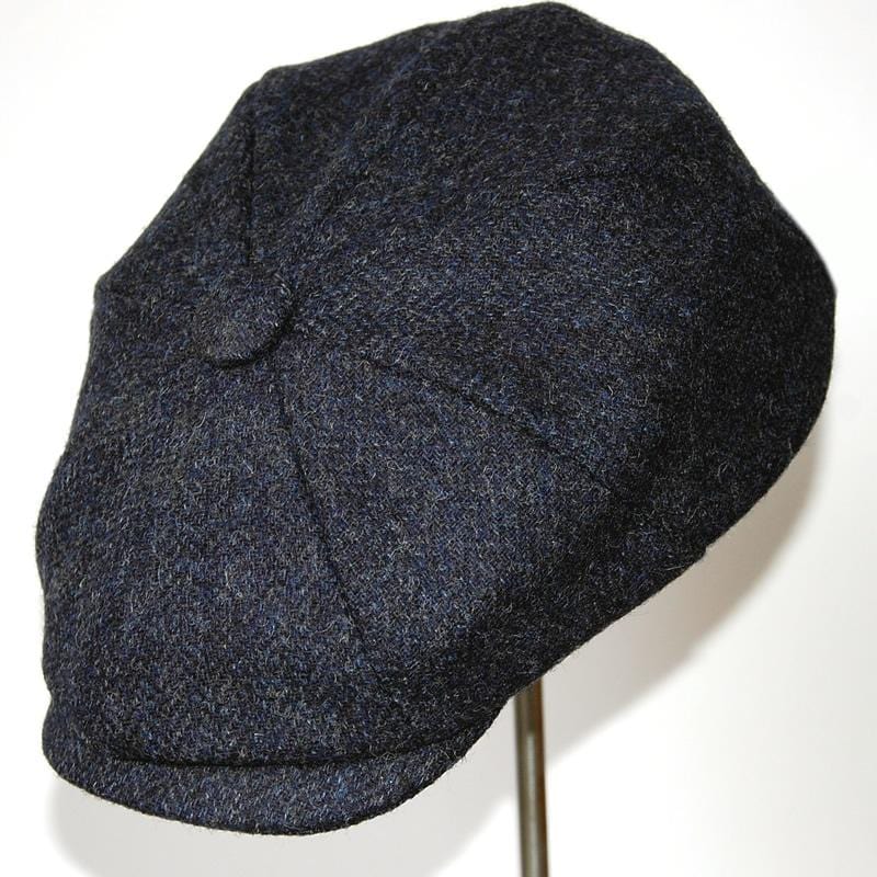 Mens Tweed Bakerboy Cap Blue