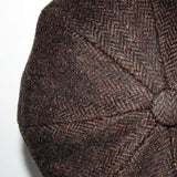 Mens Tweed Bakerboy Cap Brown